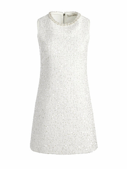Coley Mini Dress In Off White - Alice + Olivia Women