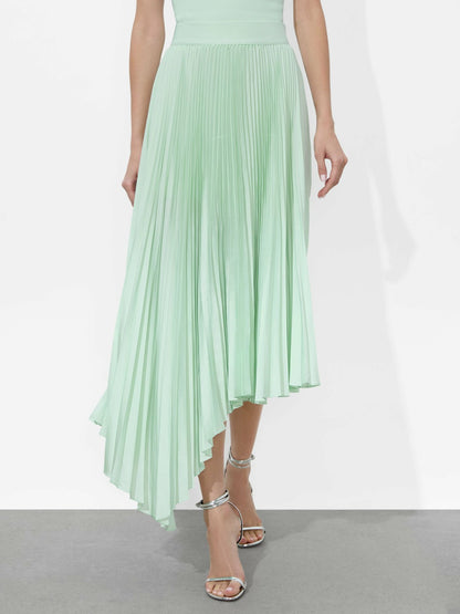 Jenara Pleated Midi Skirt In Sea Spray - Alice + Olivia Women