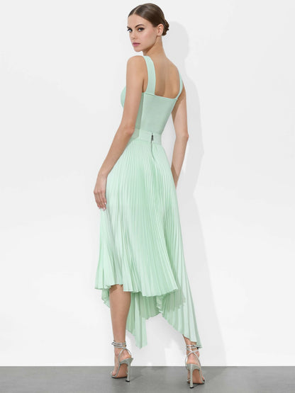 Jenara Pleated Midi Skirt In Sea Spray - Alice + Olivia Women