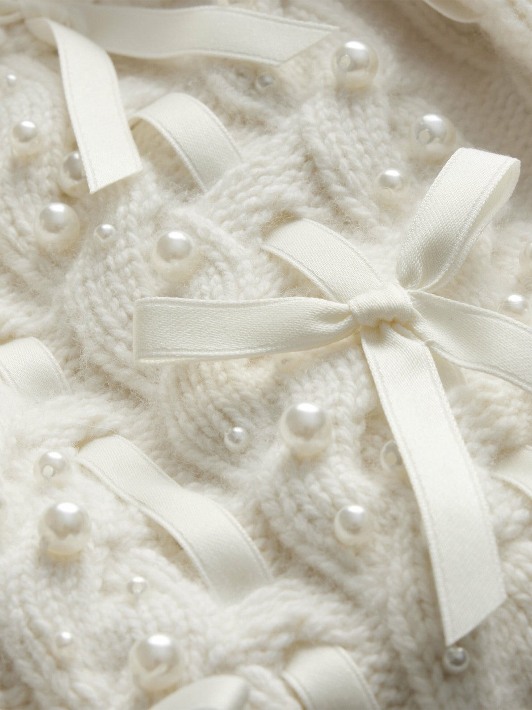 Kitty Bow Cardigan In Soft White - Alice + Olivia Women