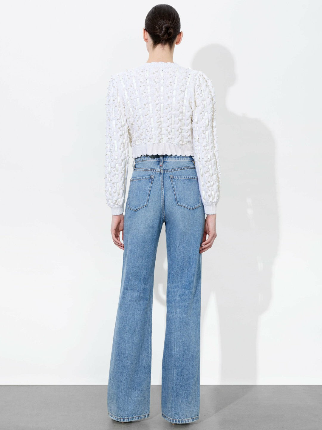 Kitty Bow Cardigan In Soft White - Alice + Olivia Women