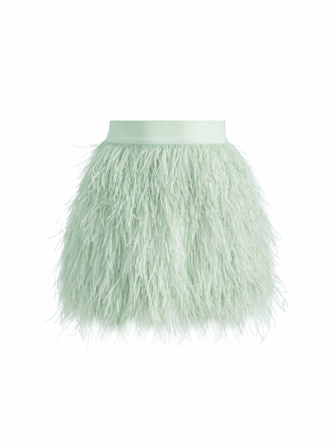 Cina Feather Skirt In Sea Spray - Alice + Olivia Women