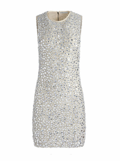 Wynell Mini Dress In Silver/champagne - Alice + Olivia Women