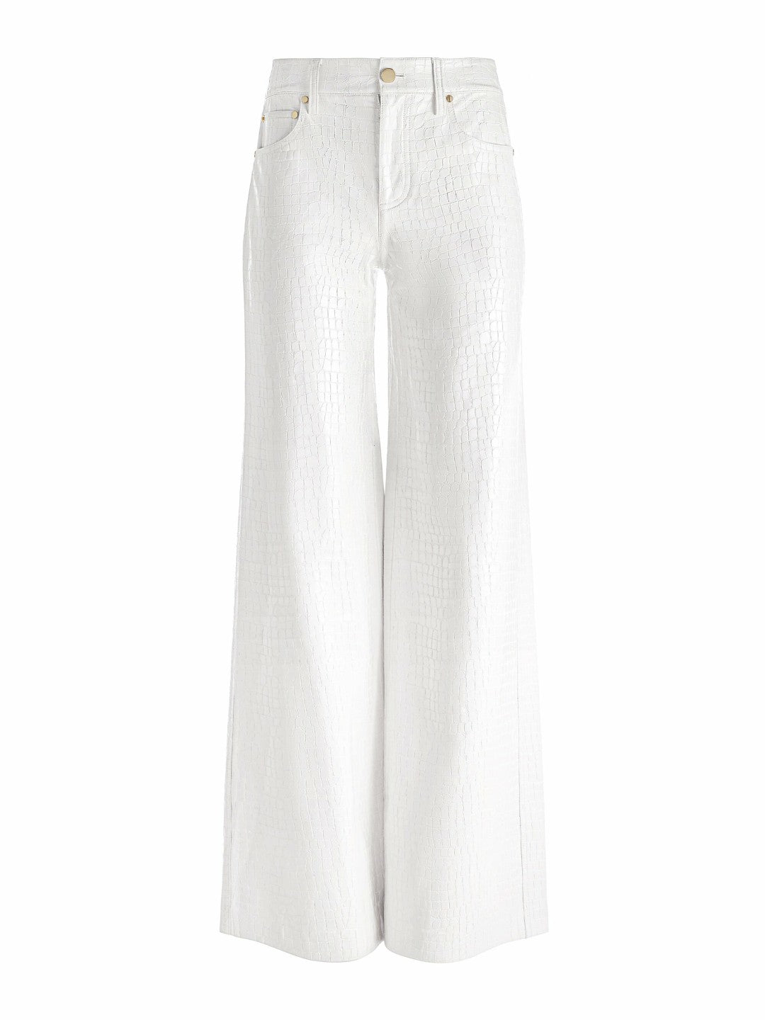 Trish Vegan Croc Pant In Off White - Alice + Olivia Women