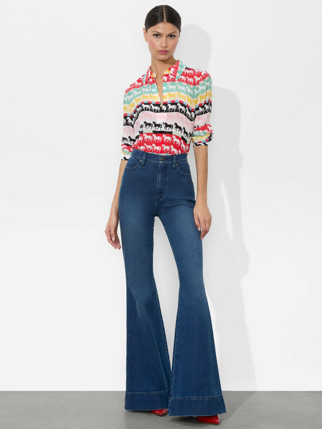 Willa Silk Blouse In Stallion - Alice + Olivia Women
