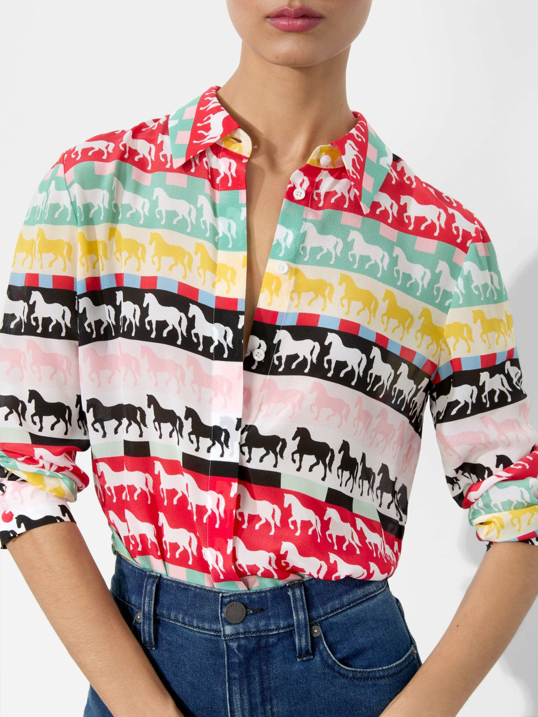 Willa Silk Blouse In Stallion - Alice + Olivia Women