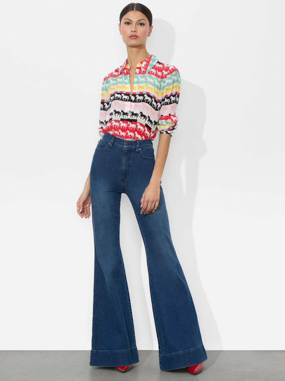 Willa Silk Blouse In Stallion - Alice + Olivia Women
