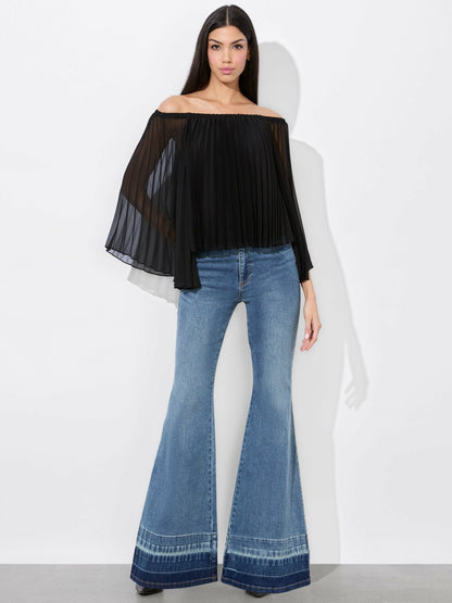 Aundrea Off The Shoulder Blouse In Black - Alice + Olivia Women