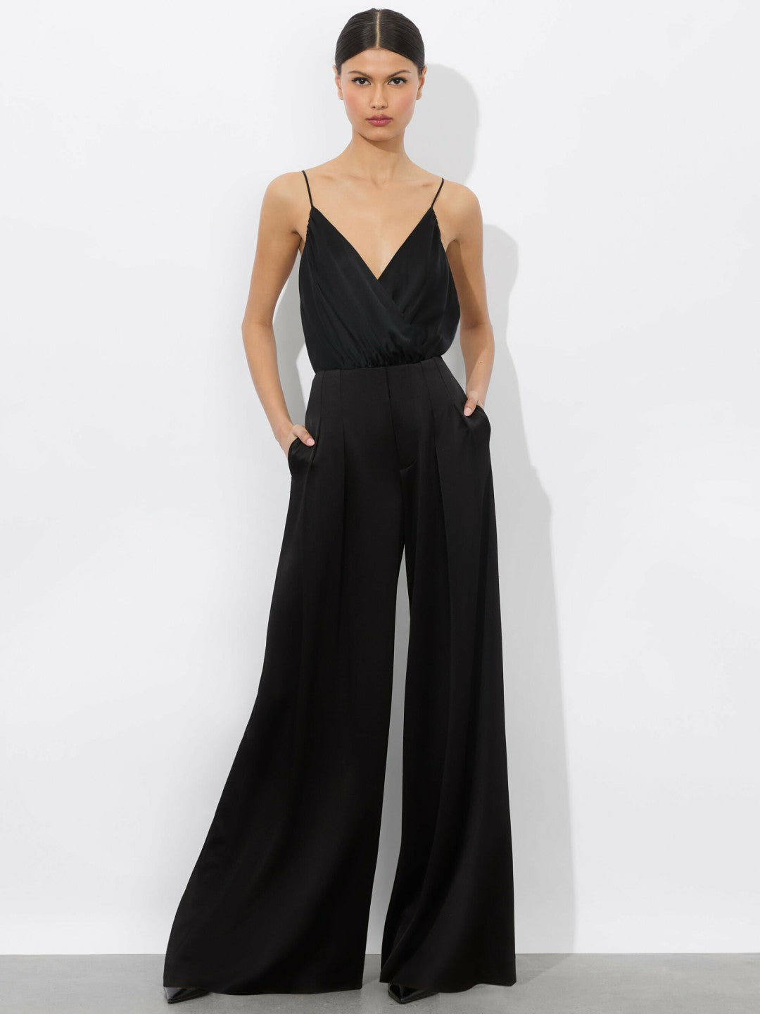 Callie Tank Bodysuit In Black - Alice + Olivia Women