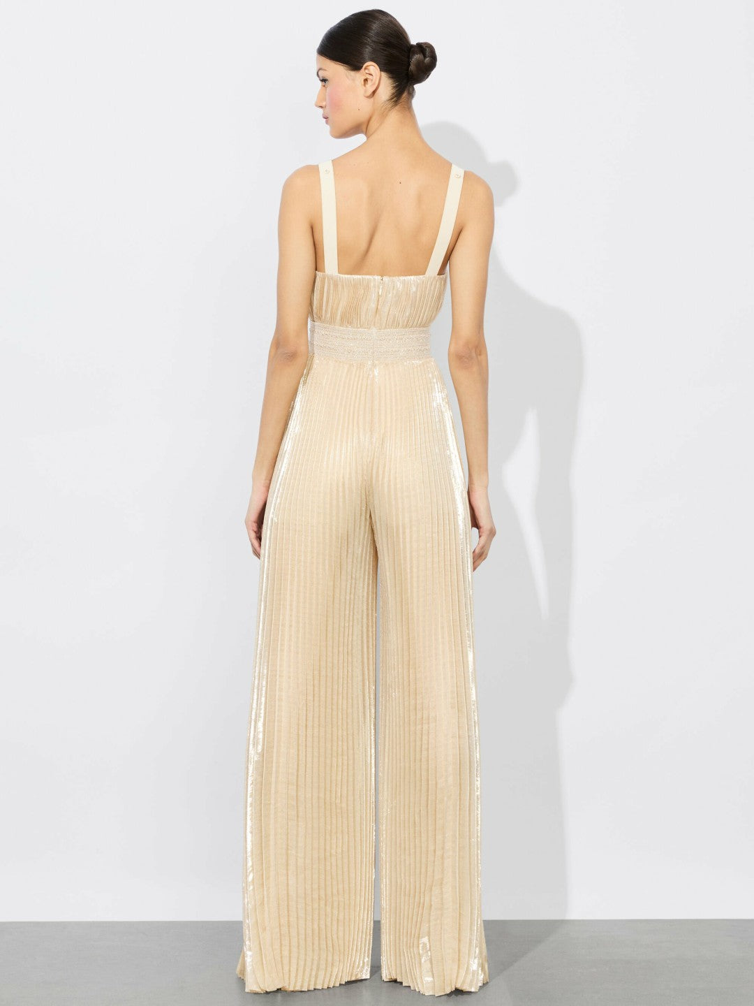 Rosalie Jumpsuit With Cape In Champagne/gold - Alice + Olivia Women