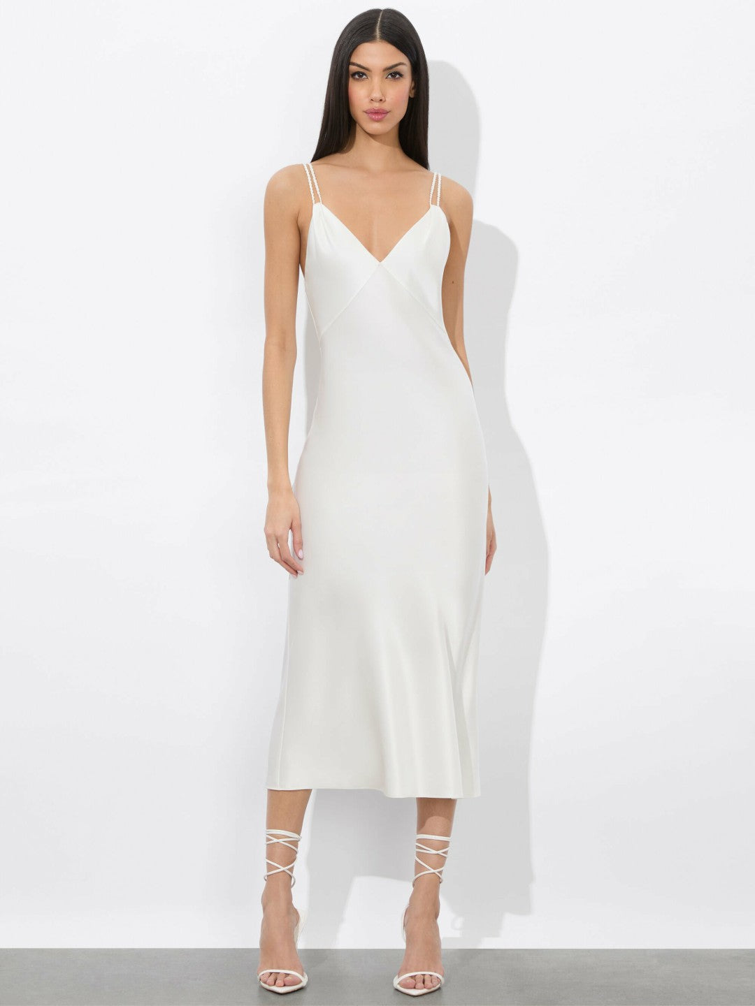 Kiro Slip Dress In Off White - Alice + Olivia Women