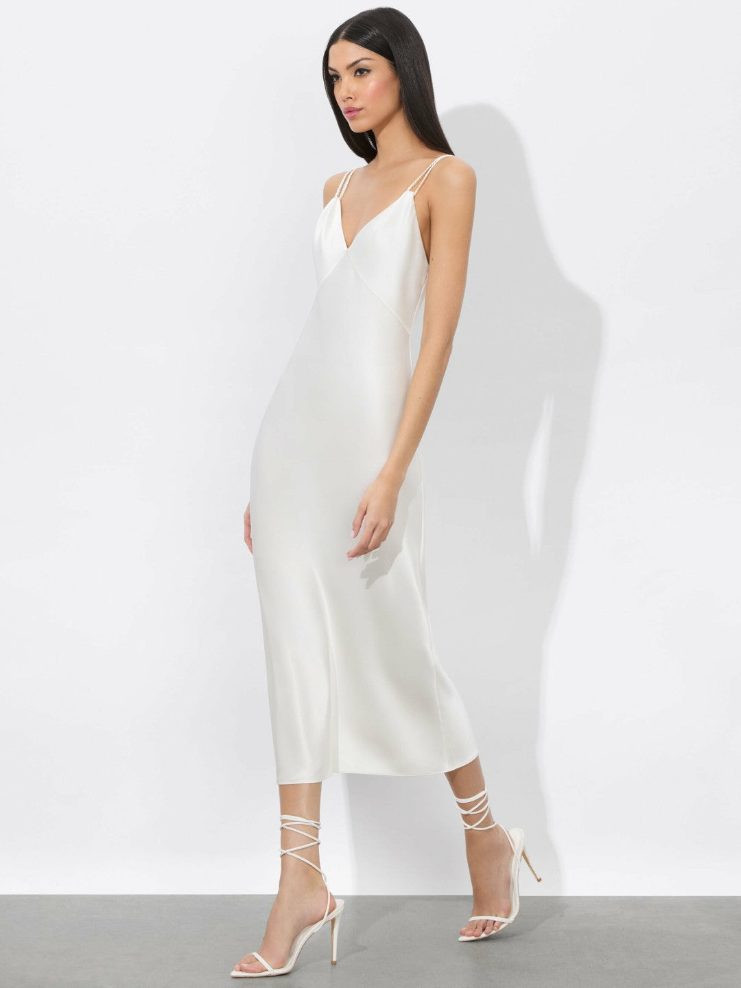 Kiro Slip Dress In Off White - Alice + Olivia Women