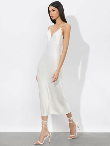 Kiro Slip Dress In Off White - Alice + Olivia Women
