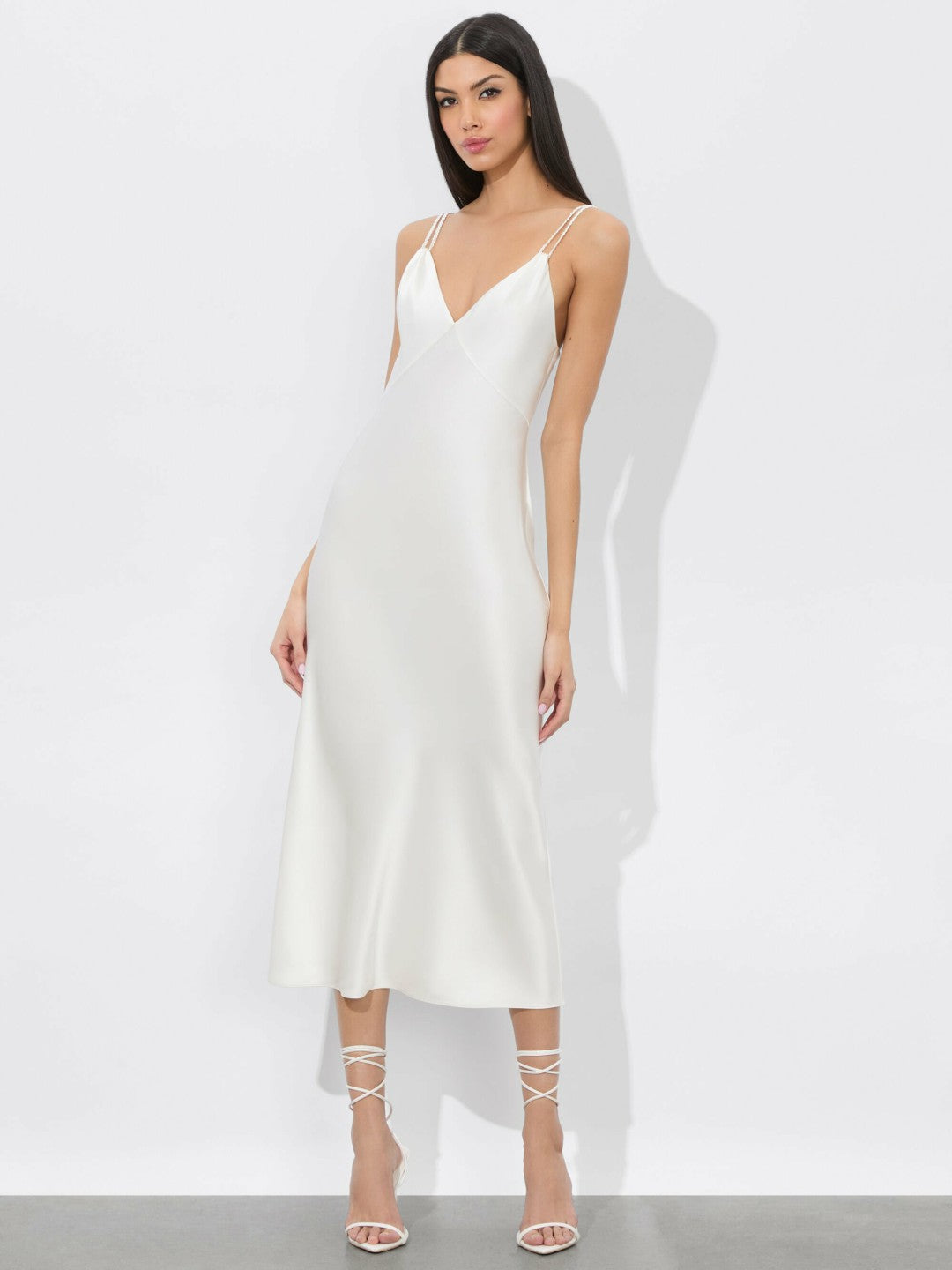 Kiro Slip Dress In Off White - Alice + Olivia Women