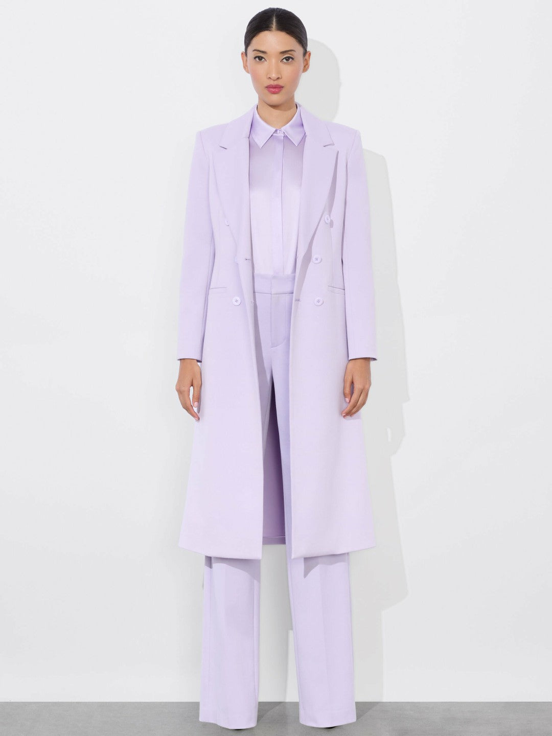 Shepherd Long Blazer In Lilac - Alice + Olivia Women