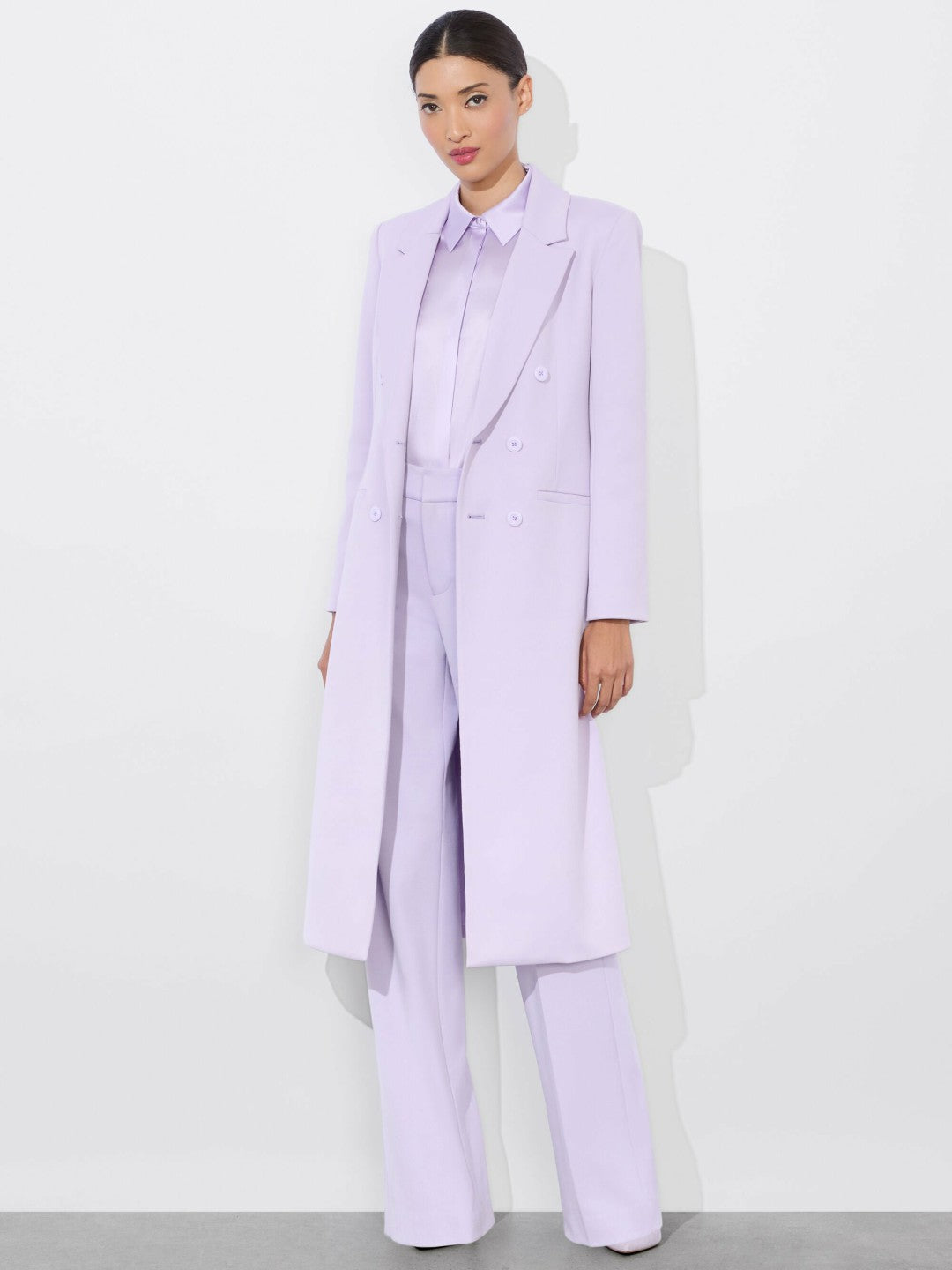 Shepherd Long Blazer In Lilac - Alice + Olivia Women