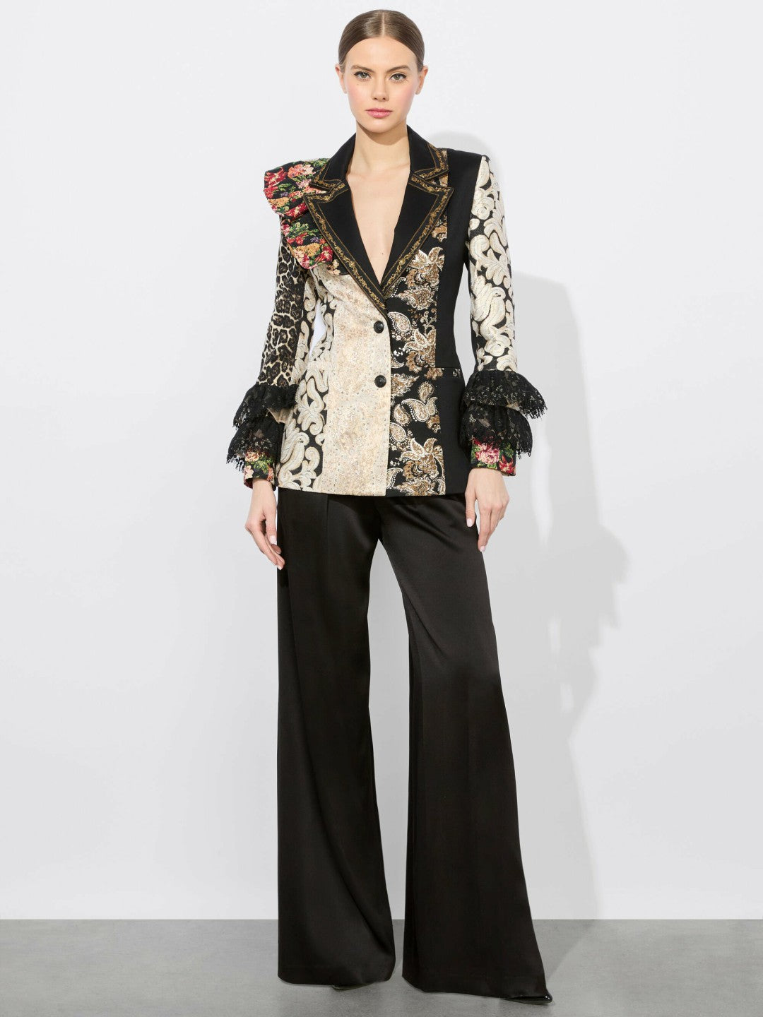 Faie Mixed Media Blazer In Multi - Alice + Olivia Women