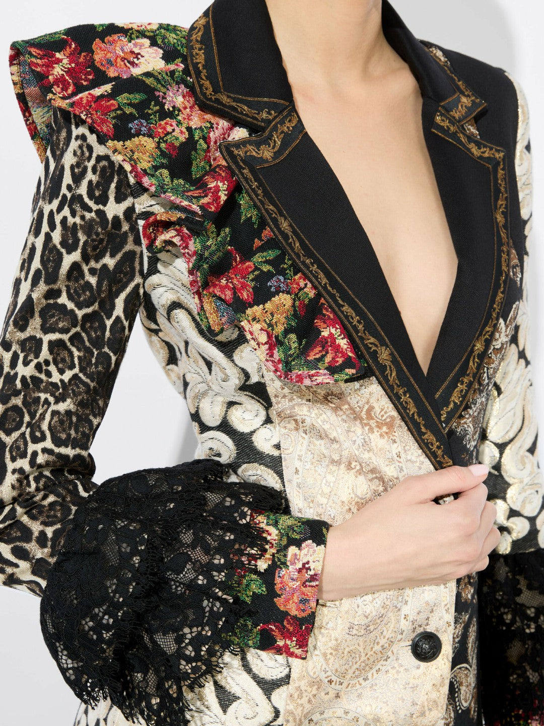 Faie Mixed Media Blazer In Multi - Alice + Olivia Women