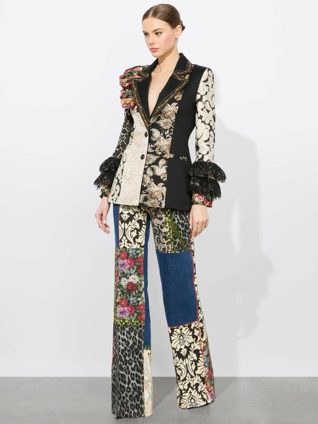 Faie Mixed Media Blazer In Multi - Alice + Olivia Women