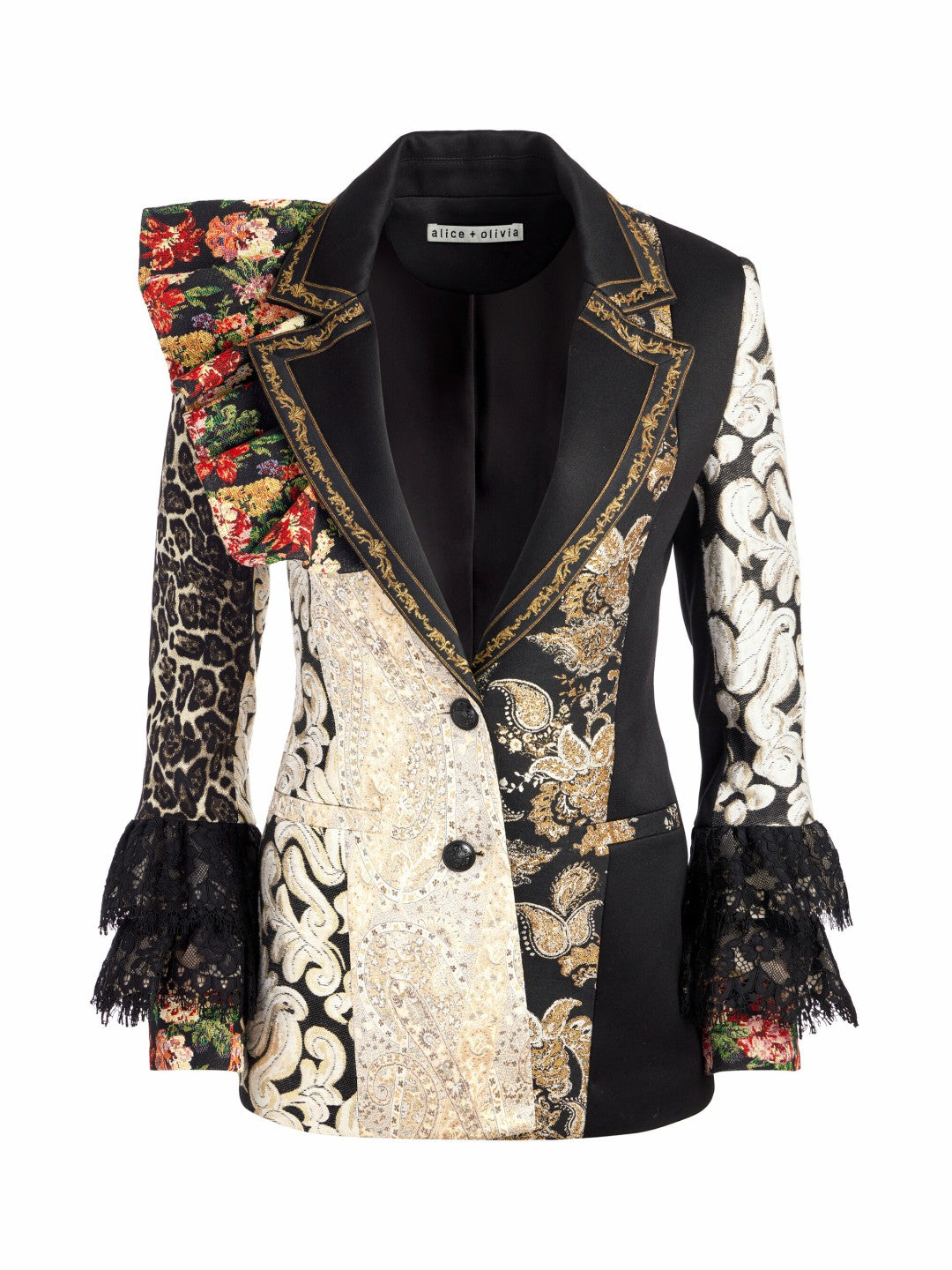 Faie Mixed Media Blazer In Multi - Alice + Olivia Women