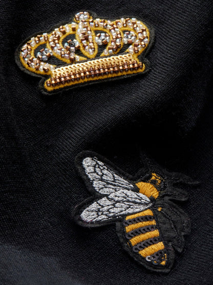 Kitty Bee Cardigan In Black - Alice + Olivia Women