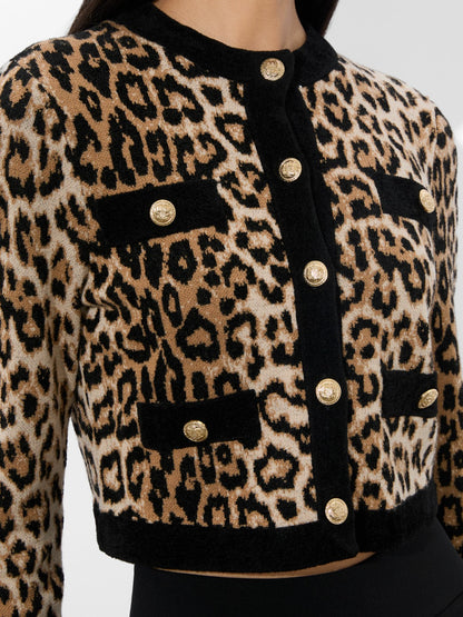 Claira Leopard Cardigan In Catwalk Multi - Alice + Olivia Women