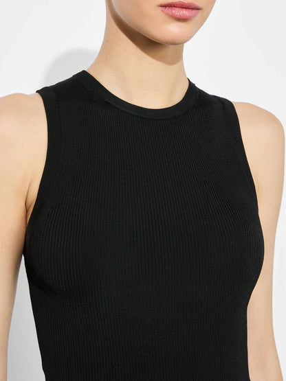 Tonita Ribbed Tank In Black - Alice + Olivia Women
