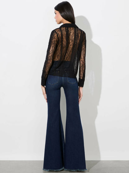 Willa Lace Top In Black - Alice + Olivia Women