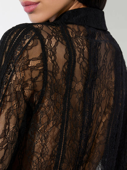 Willa Lace Top In Black - Alice + Olivia Women