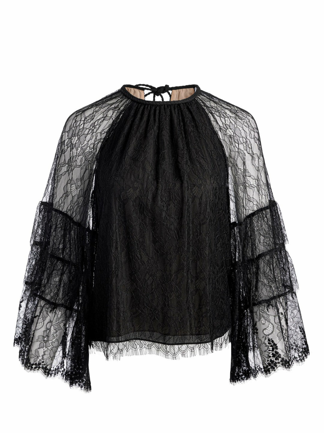 Delia Ruffled Tunic Top In Black - Alice + Olivia Women