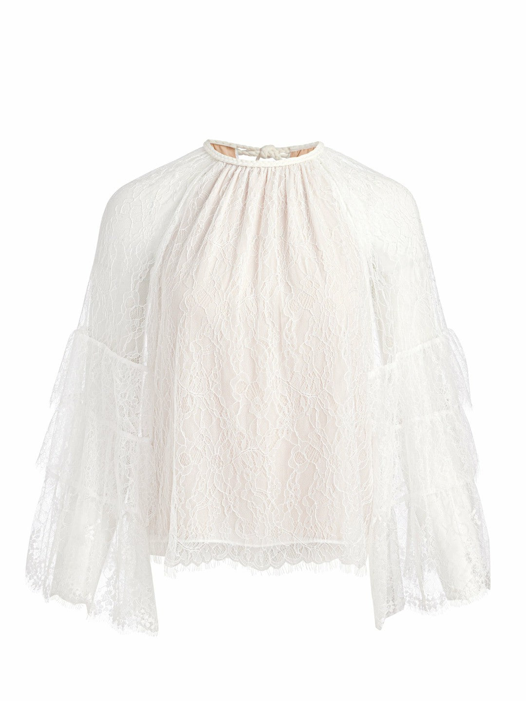 Delia Ruffled Tunic Top In Off White - Alice + Olivia Women