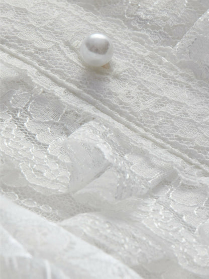 Geraldine Lace Top In Off White - Alice + Olivia Women