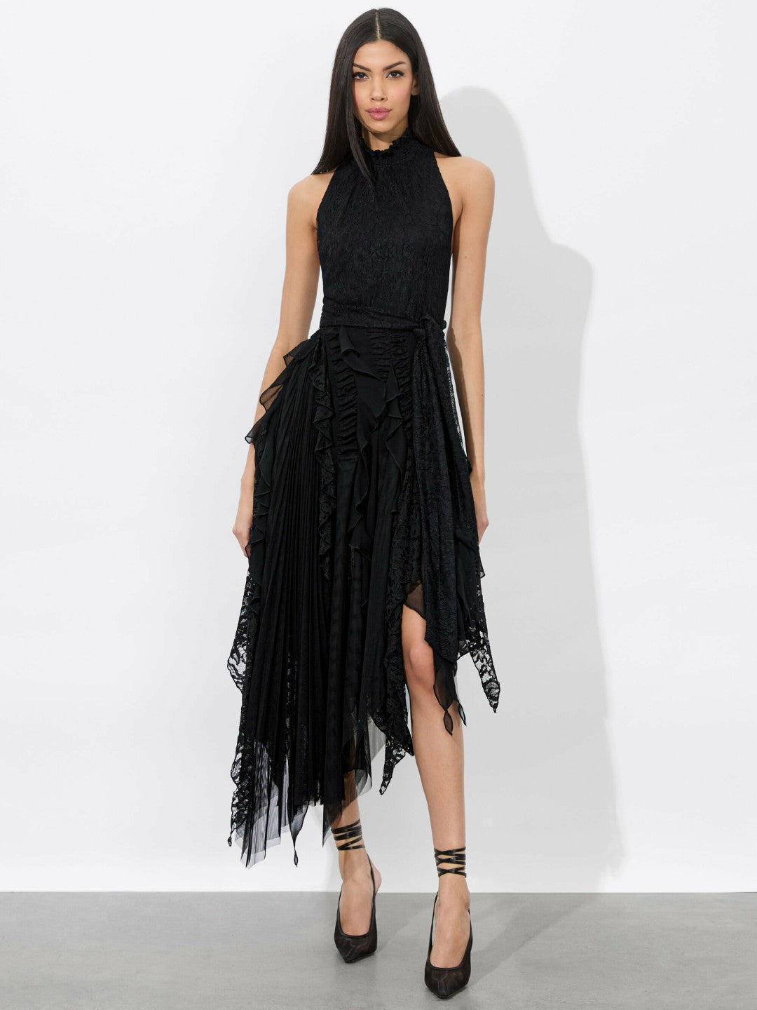 Marzita Lace Midi Dress In Black - Alice + Olivia Women