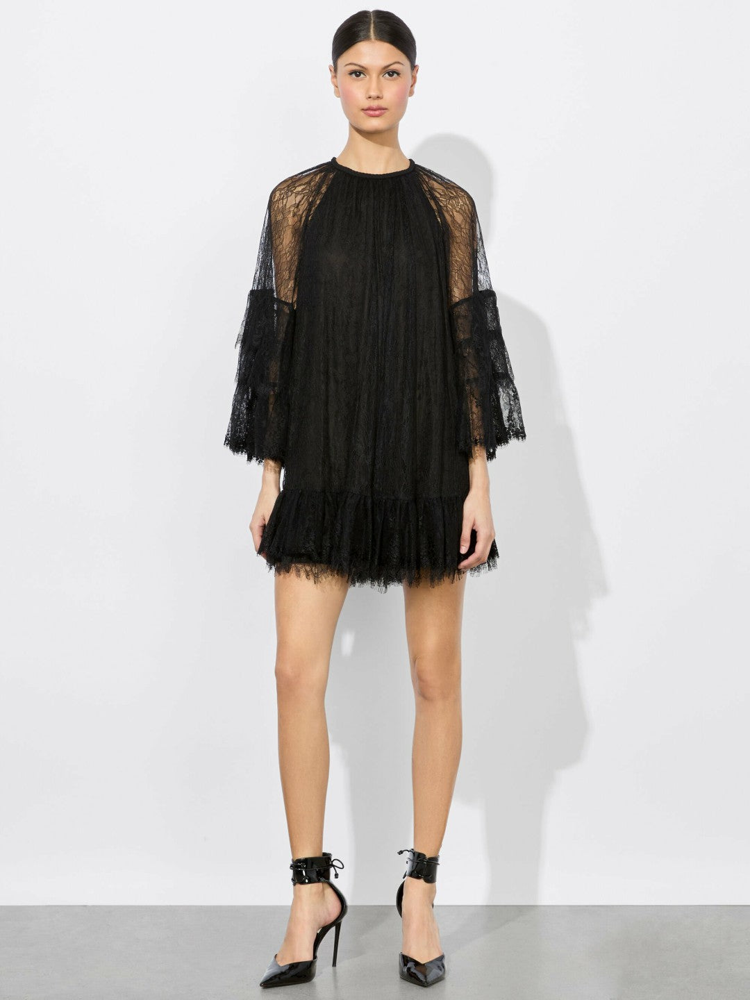 Delia Ruffled Tunic Dress In Black - Alice + Olivia Women