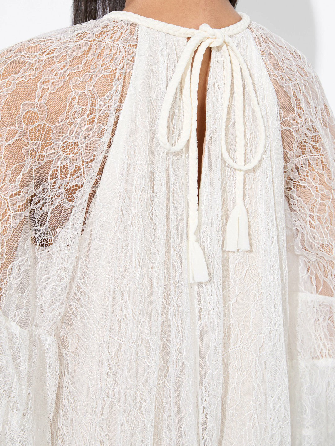 Delia Ruffled Tunic Dress In Off White - Alice + Olivia Women