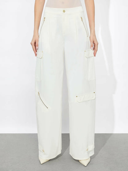 Milo Cargo Pant In Off White - Alice + Olivia Women