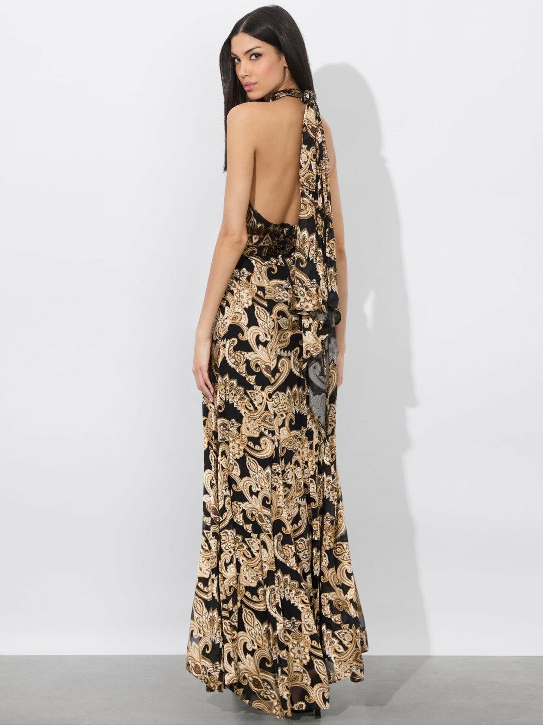 Dita Maxi Dress In Spring Paisley Black - Alice + Olivia Women