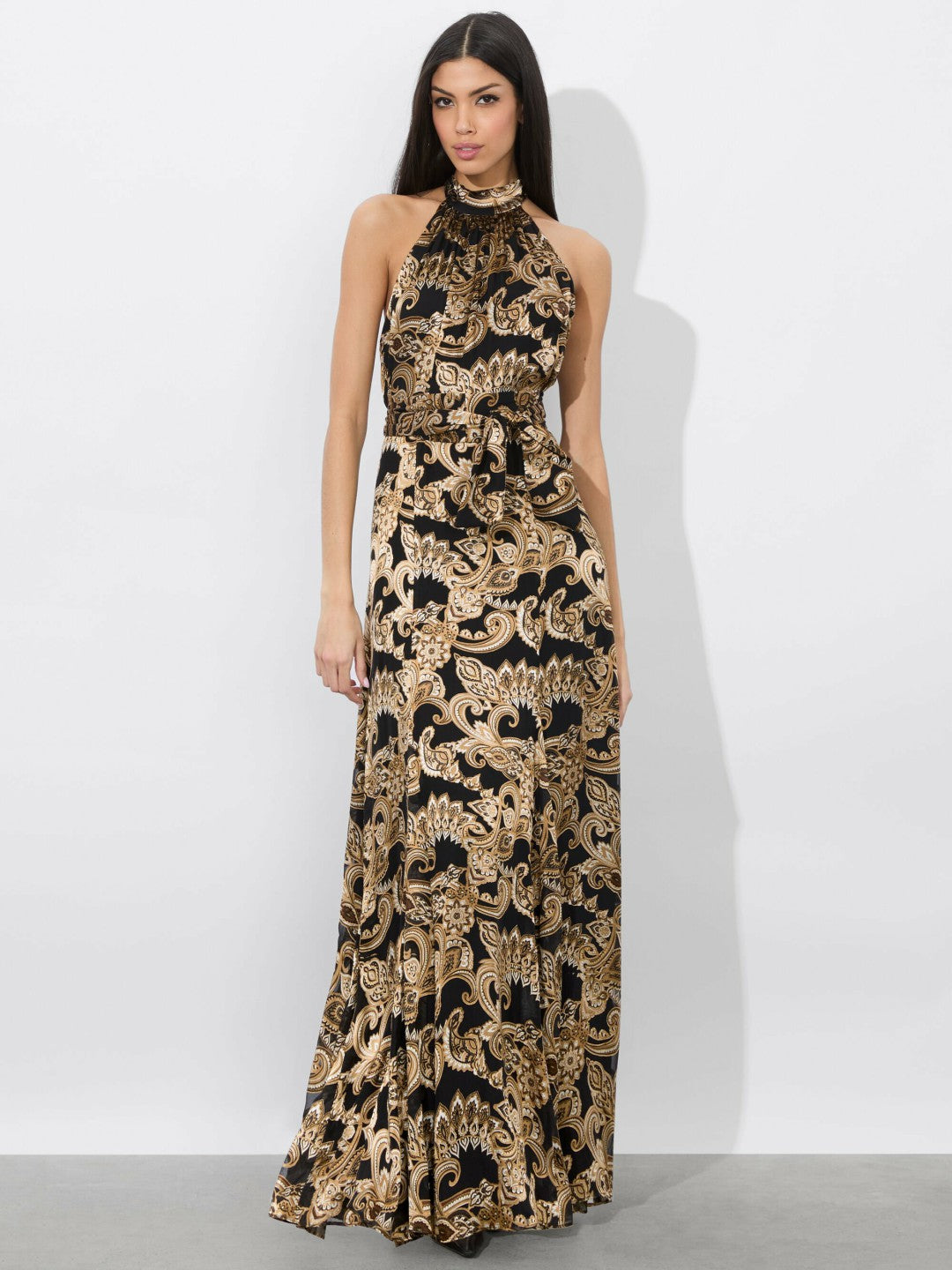 Dita Maxi Dress In Spring Paisley Black - Alice + Olivia Women