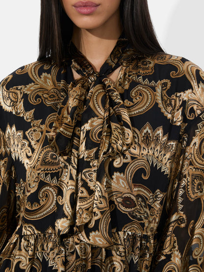 Opal Tunic Dress In Spring Paisley Black - Alice + Olivia Women