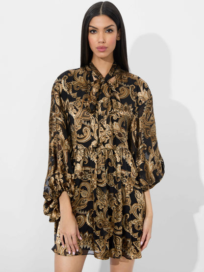 Opal Tunic Dress In Spring Paisley Black - Alice + Olivia Women