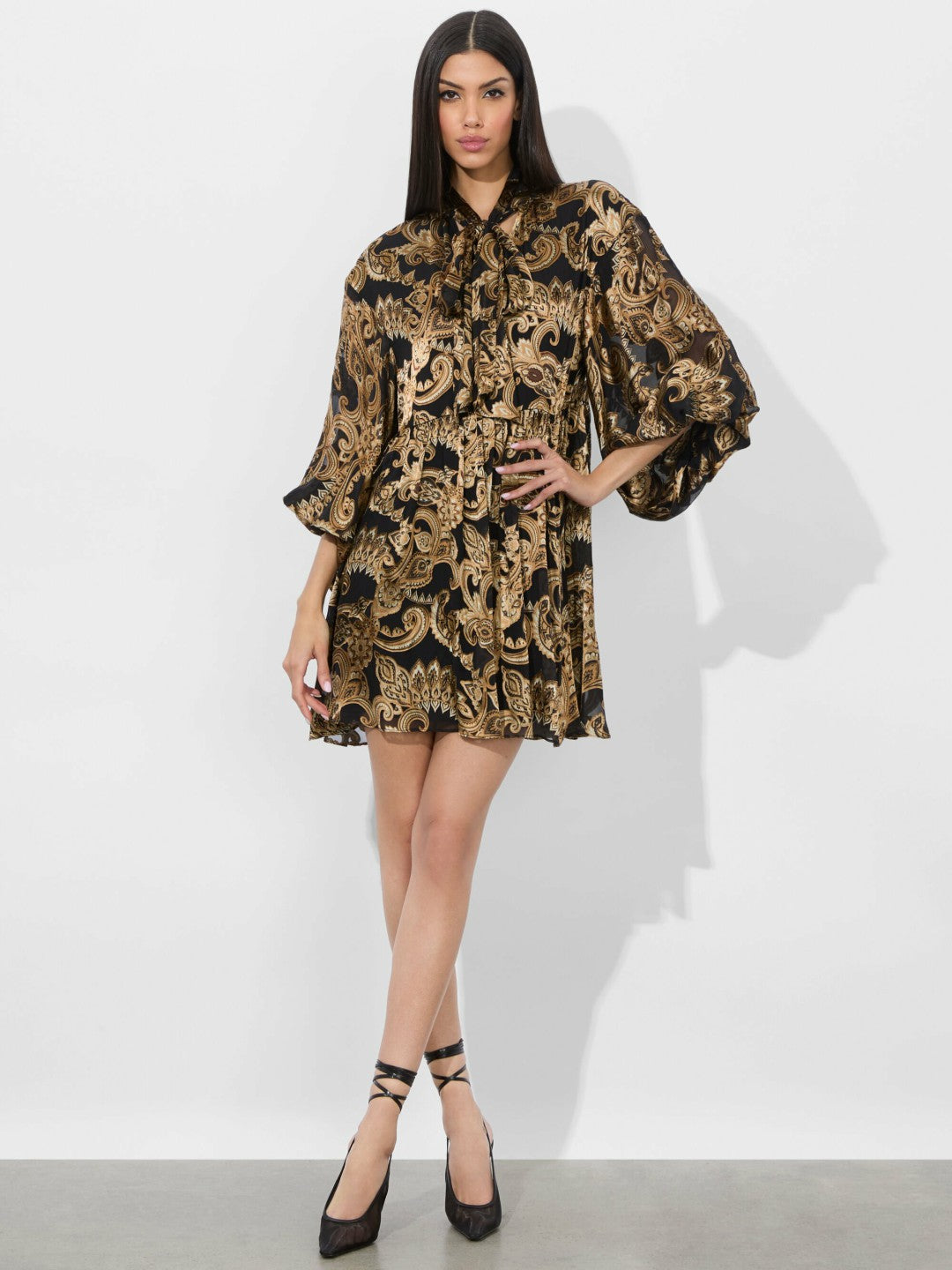 Opal Tunic Dress In Spring Paisley Black - Alice + Olivia Women