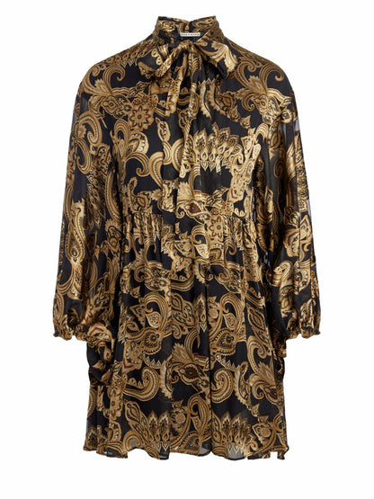 Opal Tunic Dress In Spring Paisley Black - Alice + Olivia Women