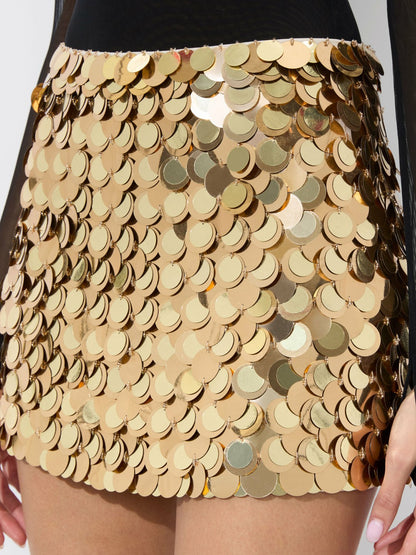 Rubi Micro Skirt In Pale Gold/champagne - Alice + Olivia Women