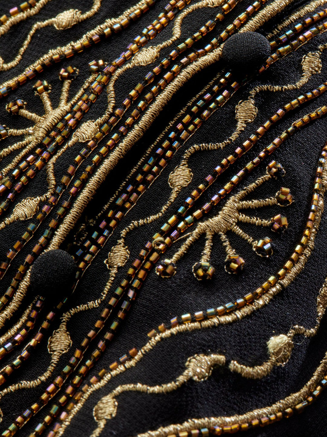 Marva Embellished Mini Kaftan In Black/pale Gold - Alice + Olivia Women