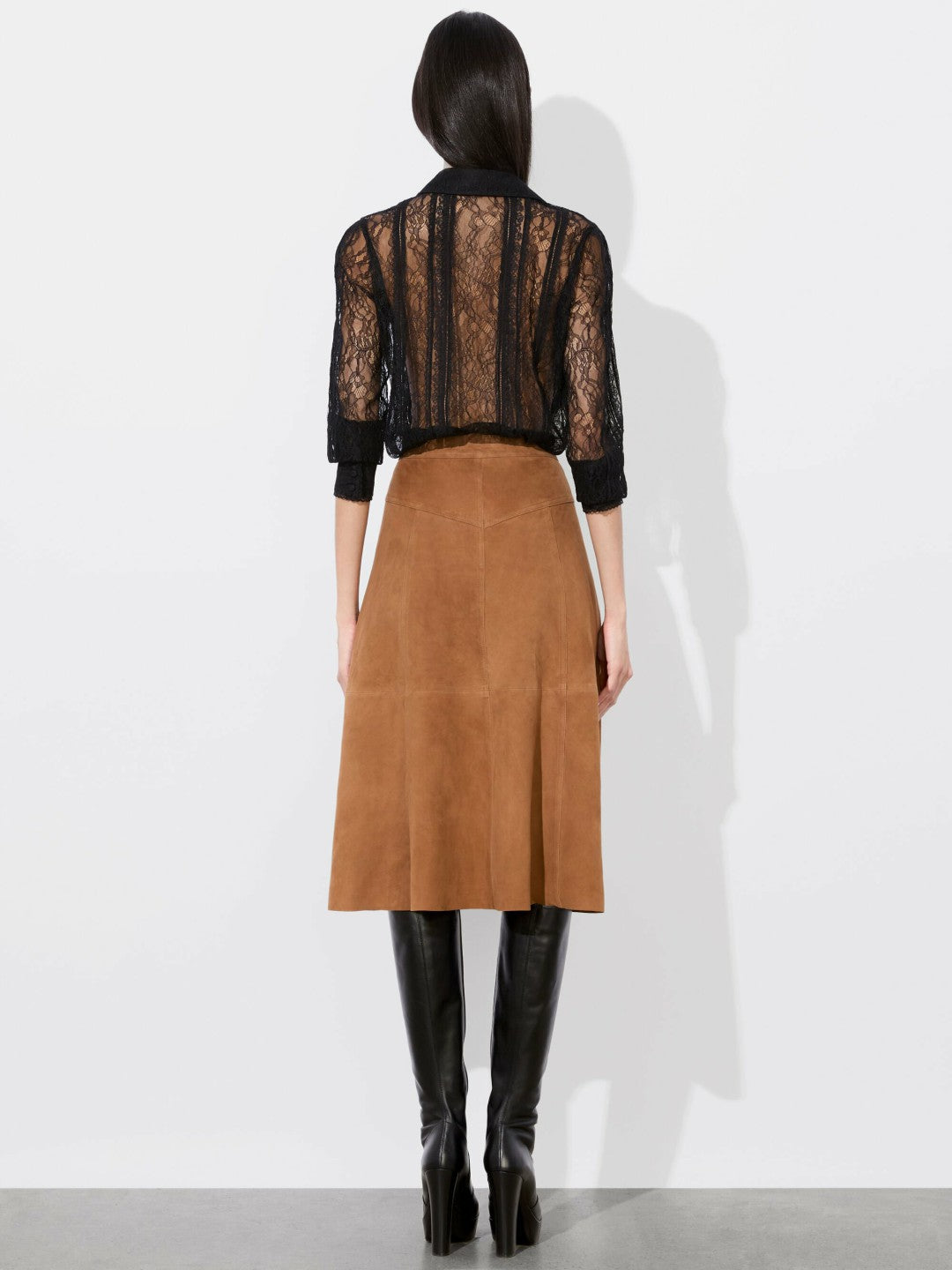 Calica Suede Midi Skirt In Camel - Alice + Olivia Women