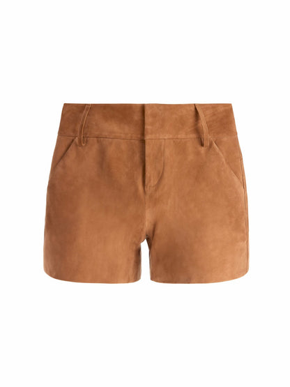 Cady Suede Short In Camel - Alice + Olivia Women