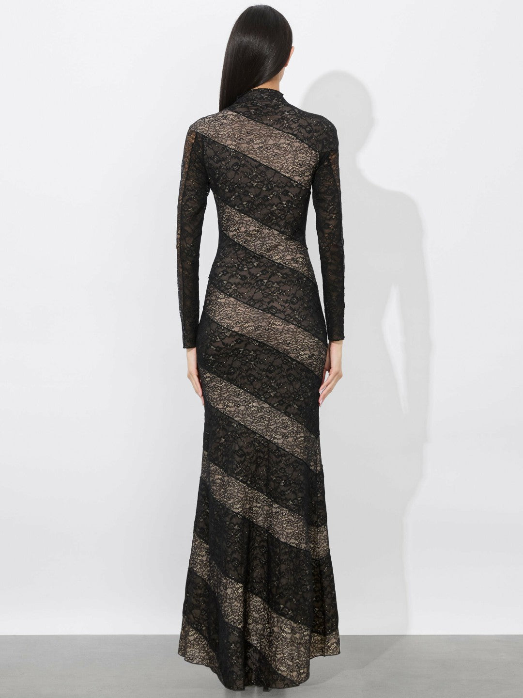 Delora Lace Paneled Dress In Black - Alice + Olivia Women