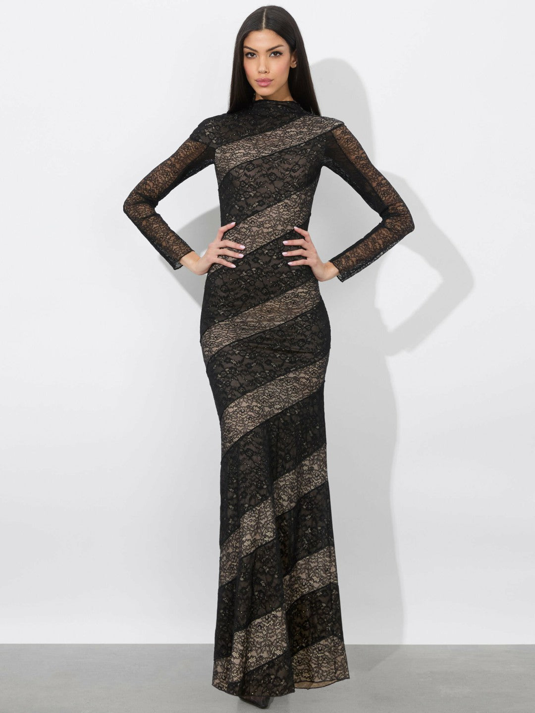 Delora Lace Paneled Dress In Black - Alice + Olivia Women