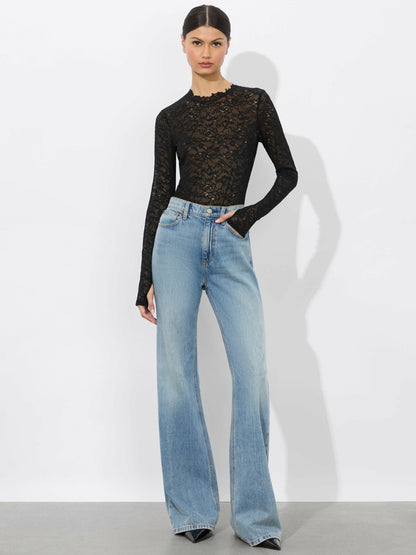 Taeyn Lace Bodysuit In Black - Alice + Olivia Women