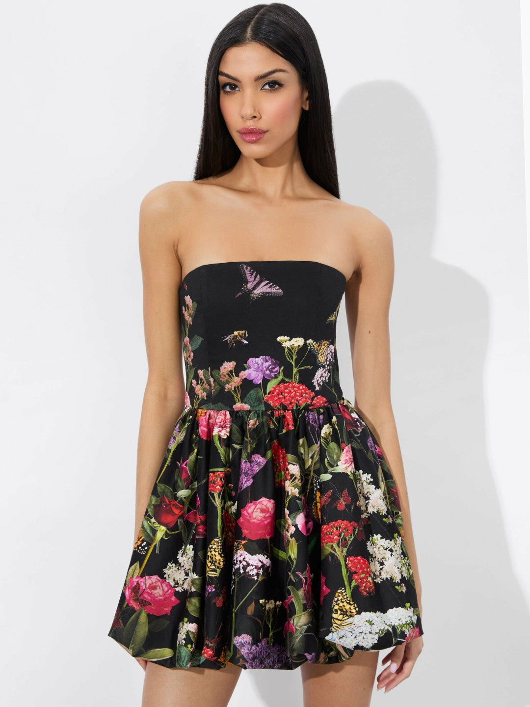 Asha Bubble Hem Dress In Secret Garden - Alice + Olivia Women